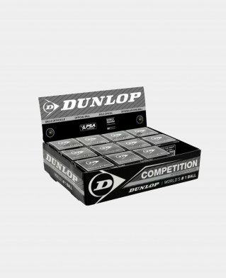 Мячи для сквоша Dunlop COMPETITION - одна желтая точка (упаковка 12 шт.)
