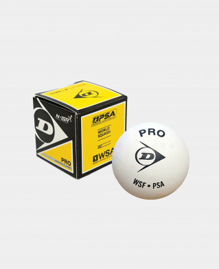 Мячи для сквоша DUNLOP SB PRO белые - одна желтая точка  (упаковка 12 мячей)