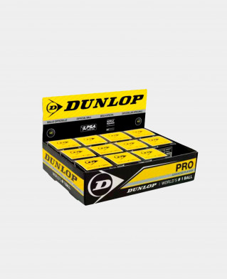 Мячи для сквоша Dunlop PRO - две желтые точки (упаковка 12 шт.)
